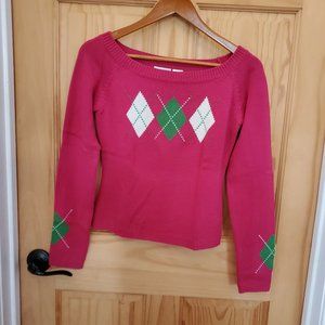 Engergie Fuchsia Argyle Sweater